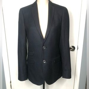 Men’s Paisley & Grey blazer Two Button Front Slim- fit Sz 36R Black